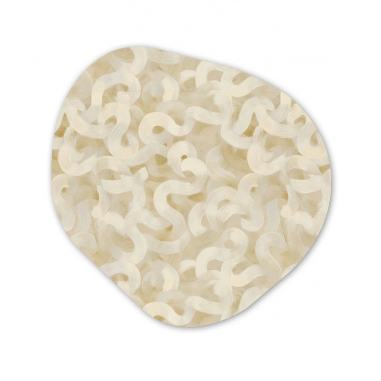 Abstract - Lijnen - Beige Wandcirkel Organisch Forex 3mm klein 629 -3d
