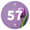 Paarse tulp - Traditioneel Naambord Rond klein -3d