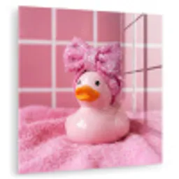 Badeend -Strik - Roze plexiglas 5mm klein -zzzproduct_nieuw