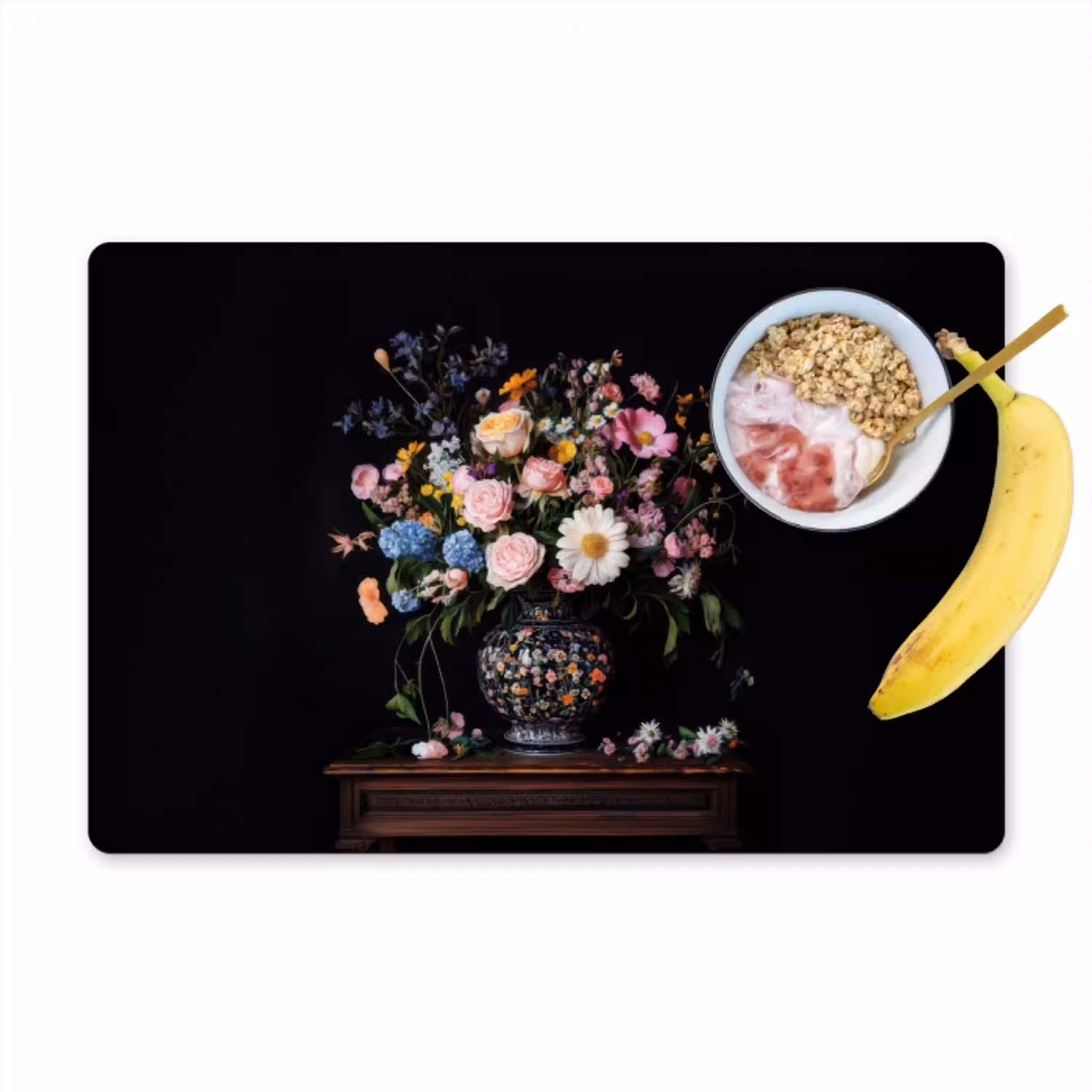 Bloemenvaas - Hout - Bloemen - Boeket Placemat vinyl groot -zzzproduct_Kitchenyeah-website