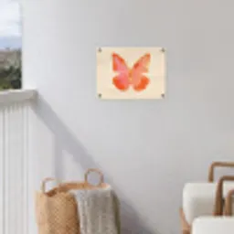 Vlinder - Minimalistisch - Roze tuinposter los doek klein -sfeer8