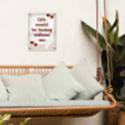 Quote - Tekstballon - Hartjes tuinposter los doek klein -sfeer7