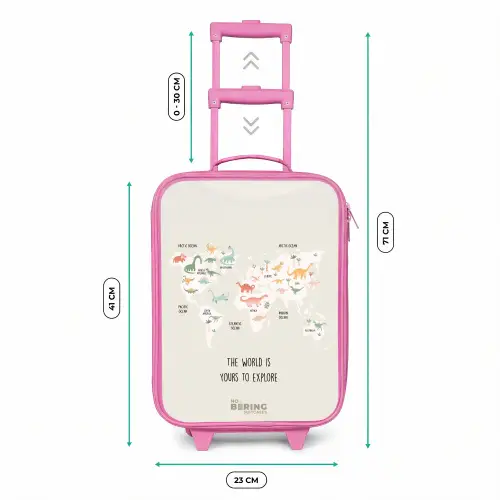 Dino wereldkaart Kinderkoffer - Roze klein -productfoto_formaten