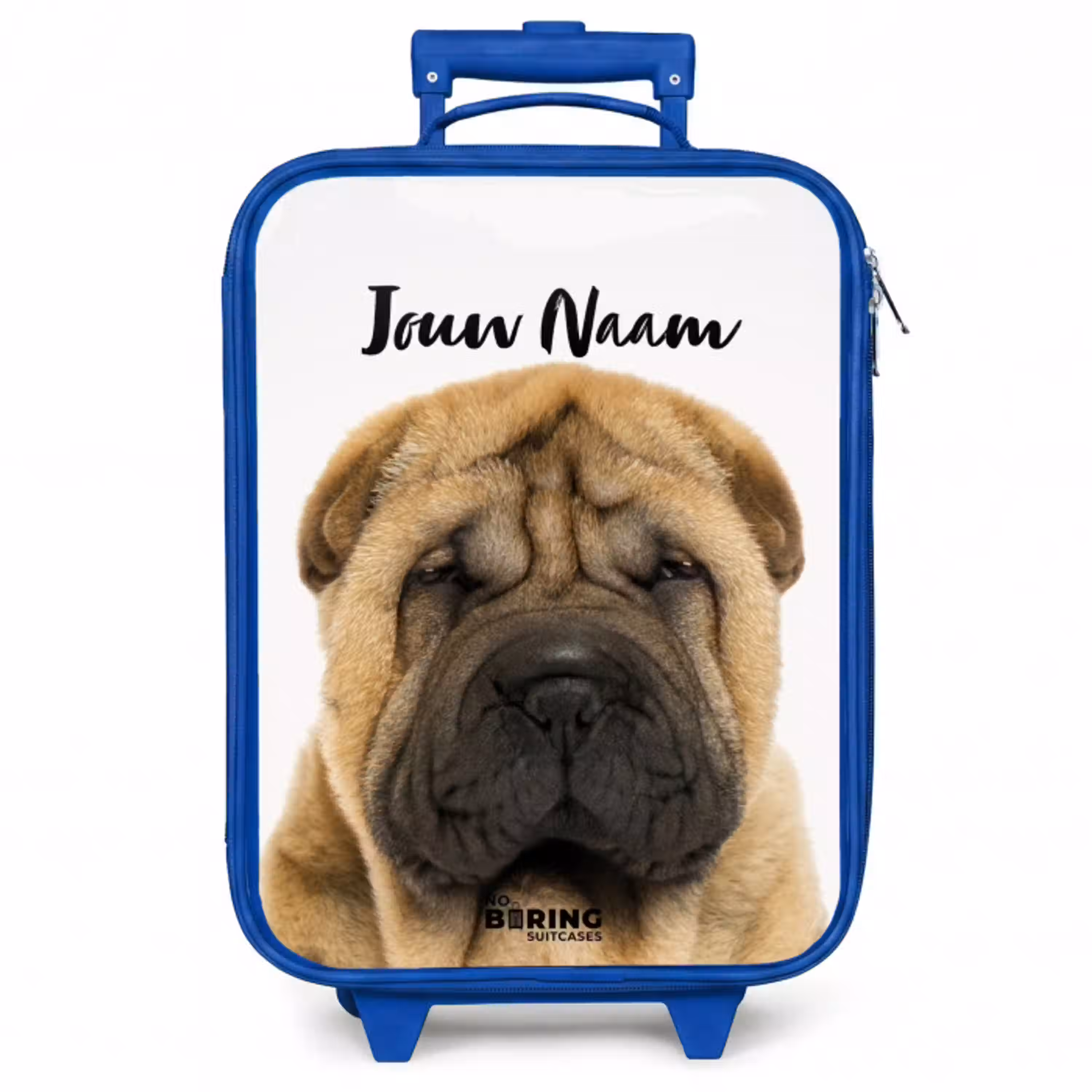 Hondje met Boos Hoofd Kinderkoffer - Blauw klein -zzz_website3d
