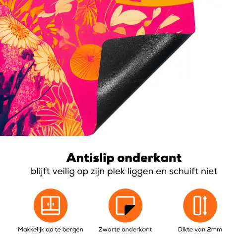 Vrouw - Zonnebril - Abstract - Oranje Inductie beschermer vinyl 3mm klein -zzzzzzz-td-onderkant