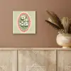 Bloemen - Illustratie - Geruit - Groen aluminium wit klein -sfeer4