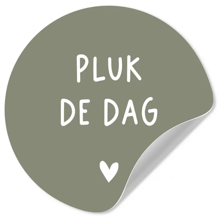 plukdedag-groen Wandcirkel behangsticker klein -3d