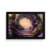 Poort - Paars - Bloemen fotolijst zwart zonder passe partout klein -3d
