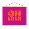 Oh la la - Roze - Oranje - Gestapelde letters textielposter latten blank klein -3d