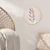 Tak - Bladeren - Minimalistisch - Beige Wandcirkel kunststof plaat 5mm dik klein -sfeer5