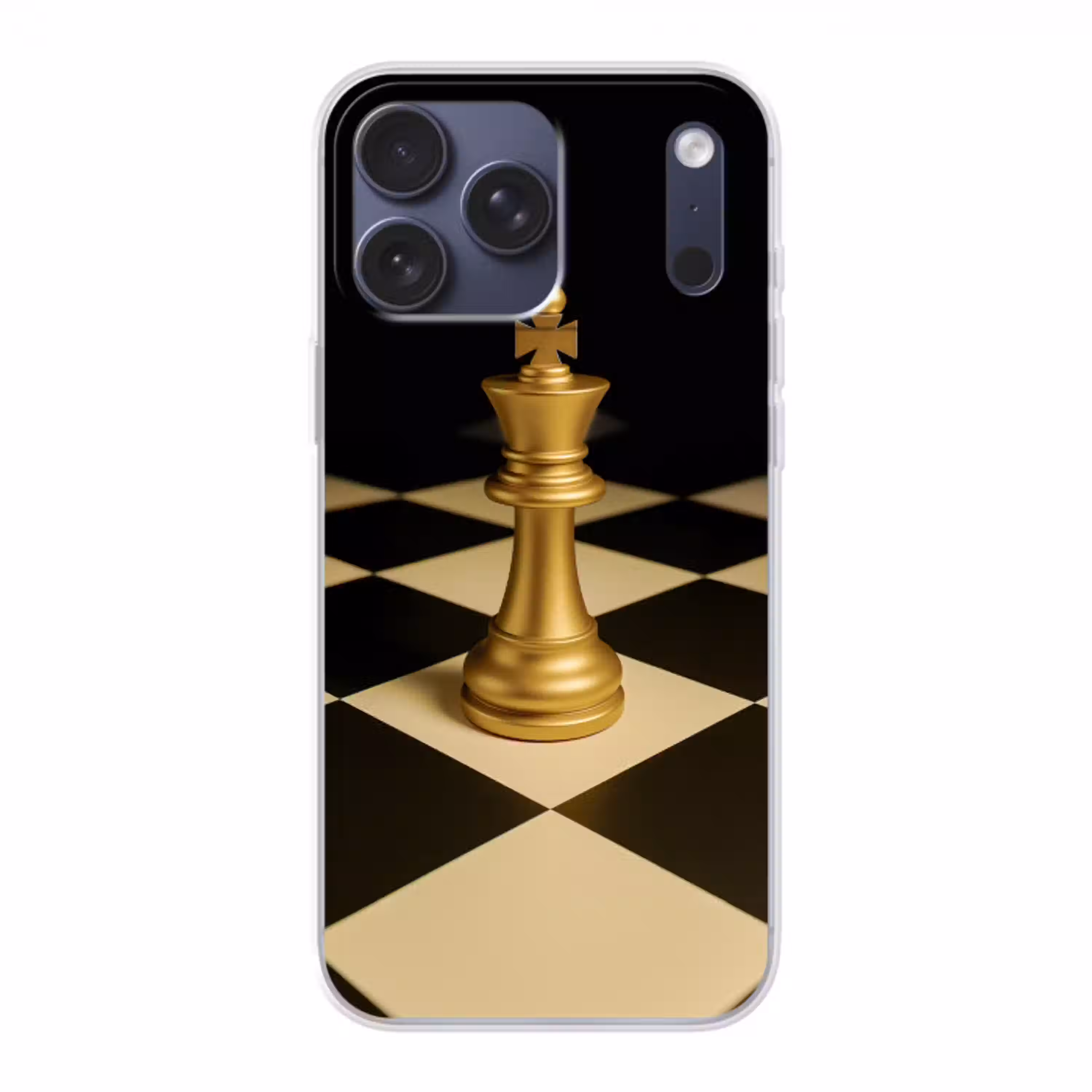 Schaakstuk - Koning - Schaakbord - Geblokt Telefoonhoesje iPhone 17 Pro Max klein -3d