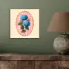 Bloemen - Blauw - Lijst - Bladeren aluminium wit klein -sfeer2