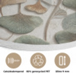 Elegant - Bladeren - Groen Akoestische PET Vilt - Rond klein 838 -closeup_NL