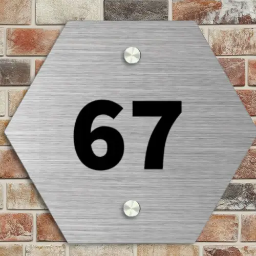 Metaal - Traditioneel Naambord Hexagon klein -sfeer2