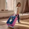 Astronaut - Planeet - Sterren - Raket Kinderkoffer - Roze klein -sfeer1