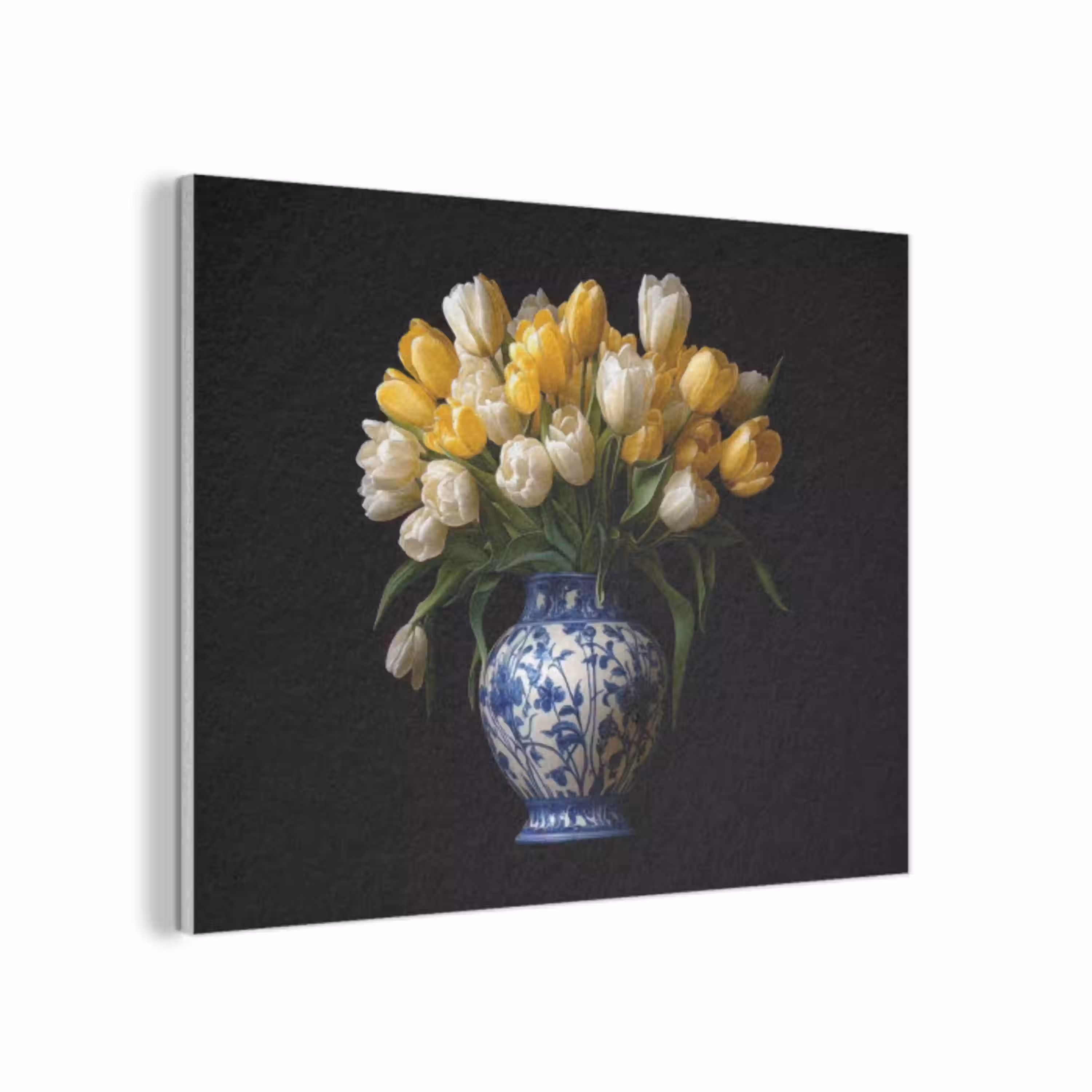 Geel - Tulpen - Vaas - Bloemen PET vilt klein -3d
