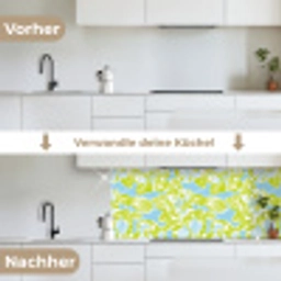 Modern - Bloemen - Groen keuken achterwand 2 middel 871 -voor-na_DE