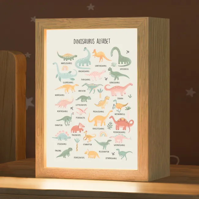 Nachtlampje - Dinosaurus alfabet - Leren voor kinderen - Dino's - Educatief