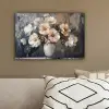 Bloemen - Wit - Vaas - Modern canvas 2cm klein -sfeer3