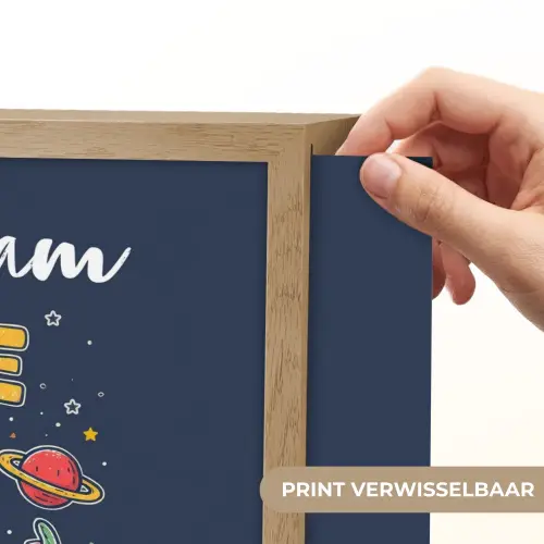 Dino - Raket - Kleurrijk Light Box met batterij (Wandlamp kind) middel -USP_websiteprintNL