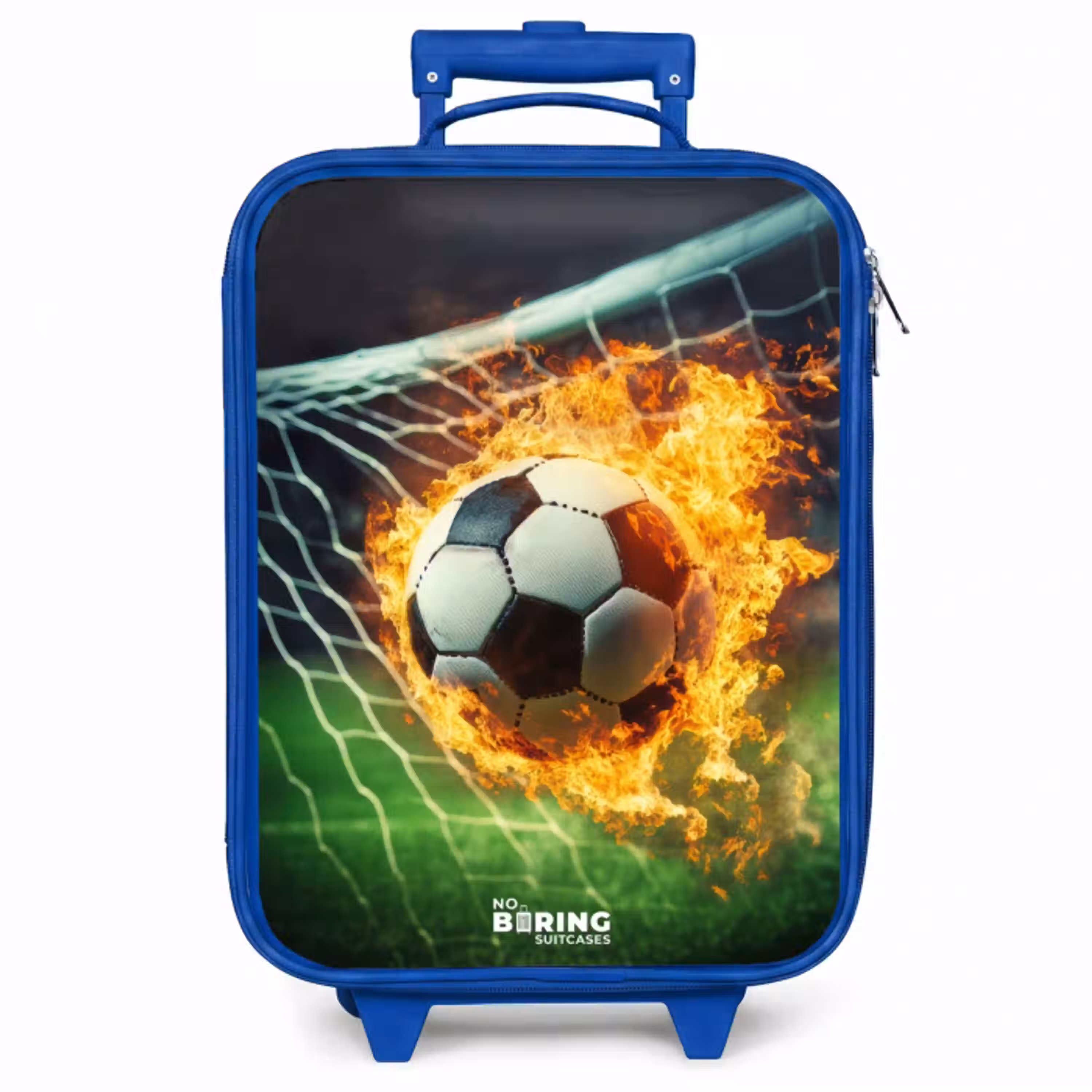 Vuurvoetbal in doelnet vastgelegd Kinderkoffer - Blauw klein -zzz_website3d