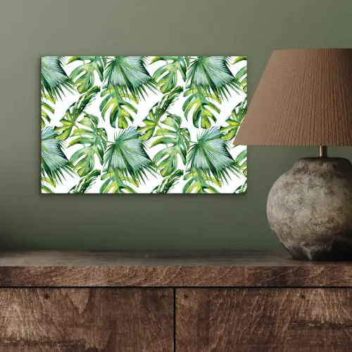 Monstera - Palmblad - Jungle - Tropisch aluminium wit klein -sfeer2