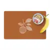 Sinaasappel - Getekend - Bladeren - Bruin Placemat vinyl groot -zzzproduct_Kitchenyeah-website