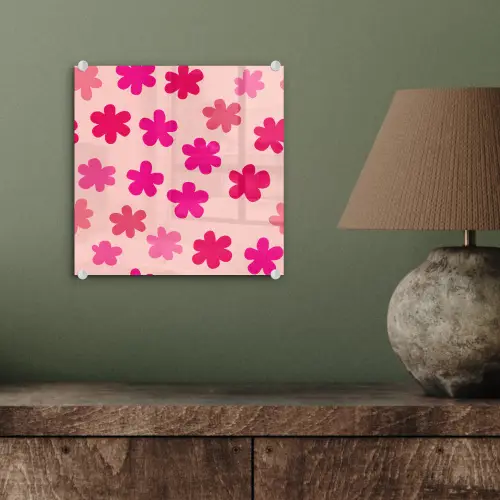 Bloemen - Patroon - Roze plexiglas 5mm klein -sfeer3