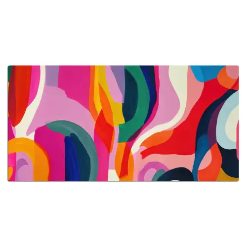 Vormen - Golvend - Abstract - Felroze Muismat XXL klein -3d_leeg