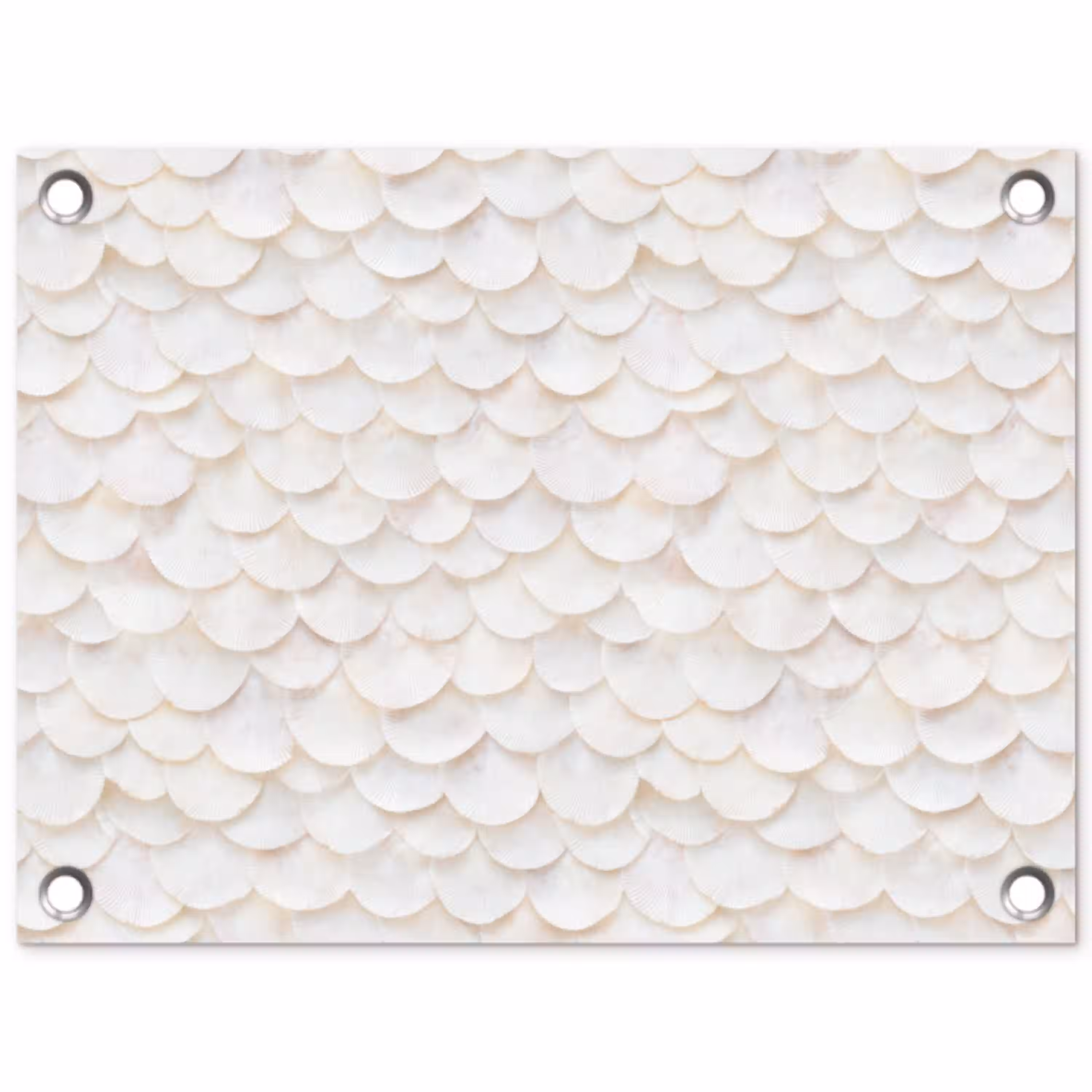 Schubben - Wit - Elegant tuinposter los doek klein 239 -3d