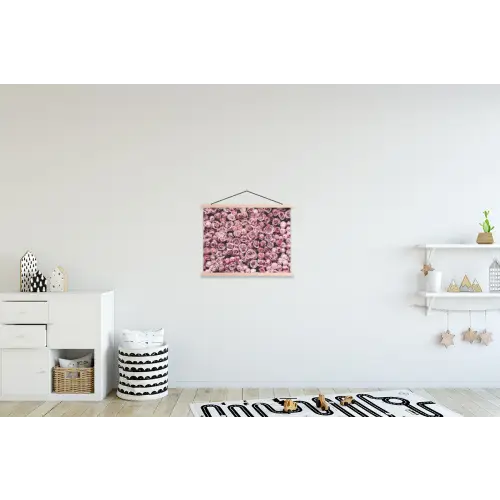 Een zee van rozen uit de natuur textielposter latten blank klein -kinderkamer
