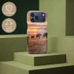 Olifanten - Savanne - Zonsondergang - Afrika - Warm Toughcase MagSafe Apple iPhone 17 Pro Max klein -USP_PrintM_NL
