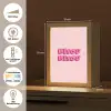 Bisou - Roze - Schaduw Light Box met kabel (Tafellamp) klein -USP_DE