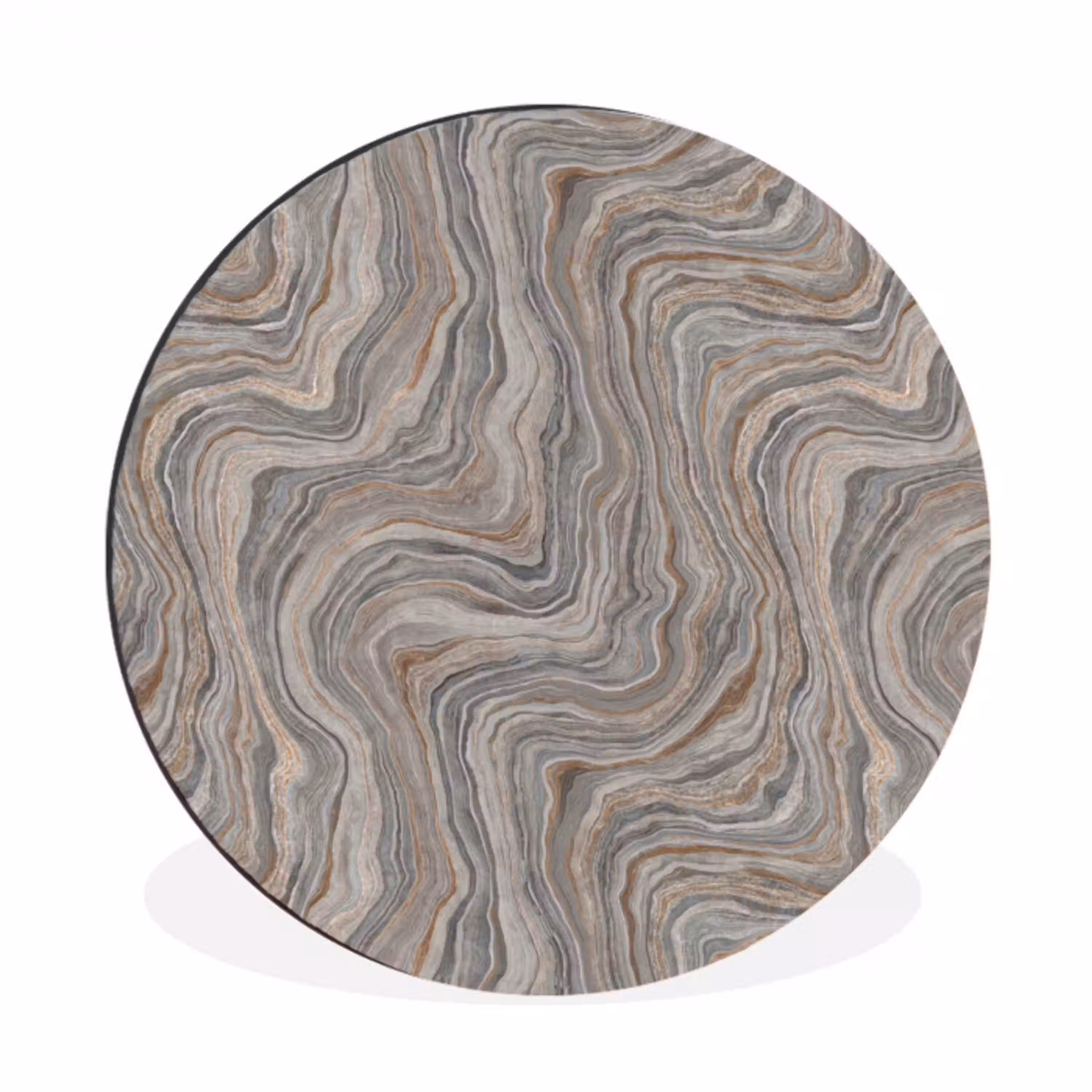 Patroon - Textuur - Grijs Wandcirkel aluminium klein 190 -3d