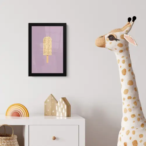 Beige - Ijsje - Spikkels fotolijst zwart zonder passe partout klein -usfeer4_kinderkamer