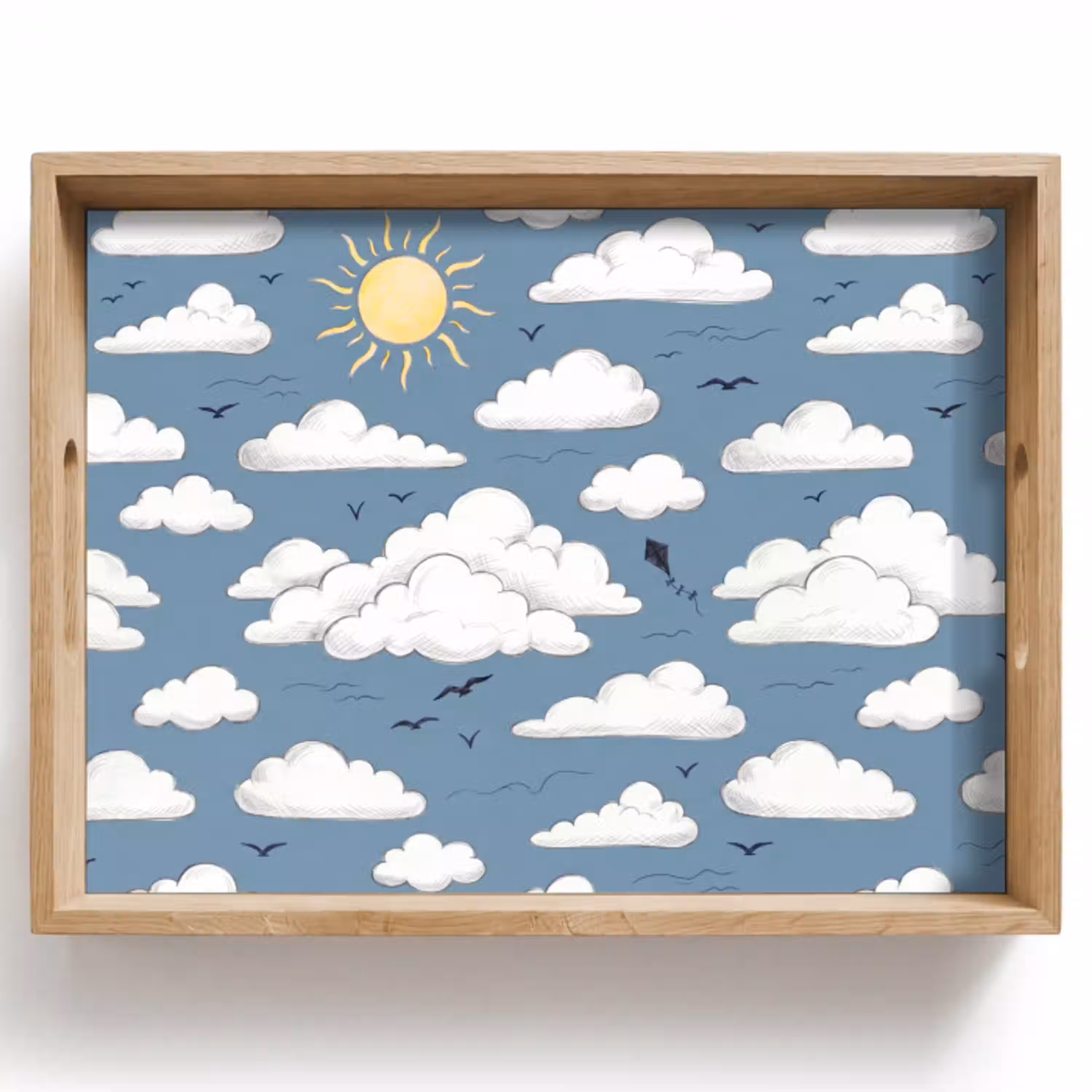Lucht - Zon - Wolken - Natuur - Blauw Dienblad Rechthoek middel -z3d_shopping
