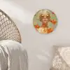 Goudvissen - Oranje - Vrouw - Blond Wandcirkel kunststof plaat 5mm dik klein -sfeer5
