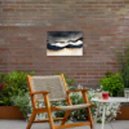 Bergen - Donkerblauw - Landschap Tuinposter op houten frame 2 cm dik klein -sfeer3