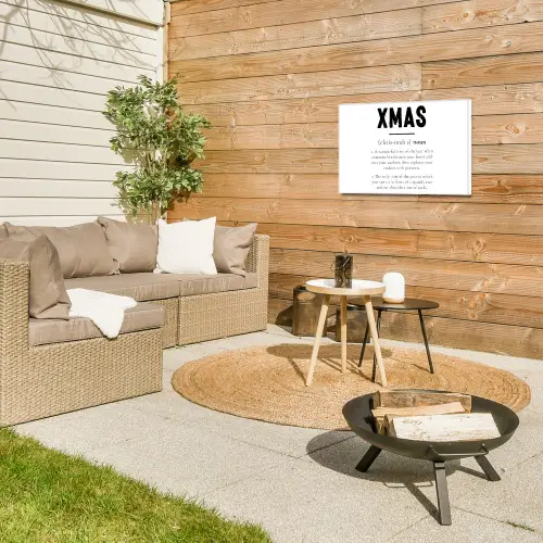 Kerst - Wit - Xmas - Quotes - Feestdagen Tuinposter op houten frame 2 cm dik klein -sfeer2
