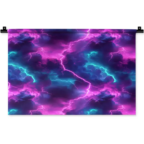 Elektrisch - Neon - Lucht Wandkleed katoen klein 269 -zz3d