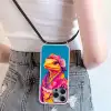 Bloemenkrans - Hagedis - Kimono - Paars Hoesje iPhone 16 Pro Max met koord klein -sfeer5