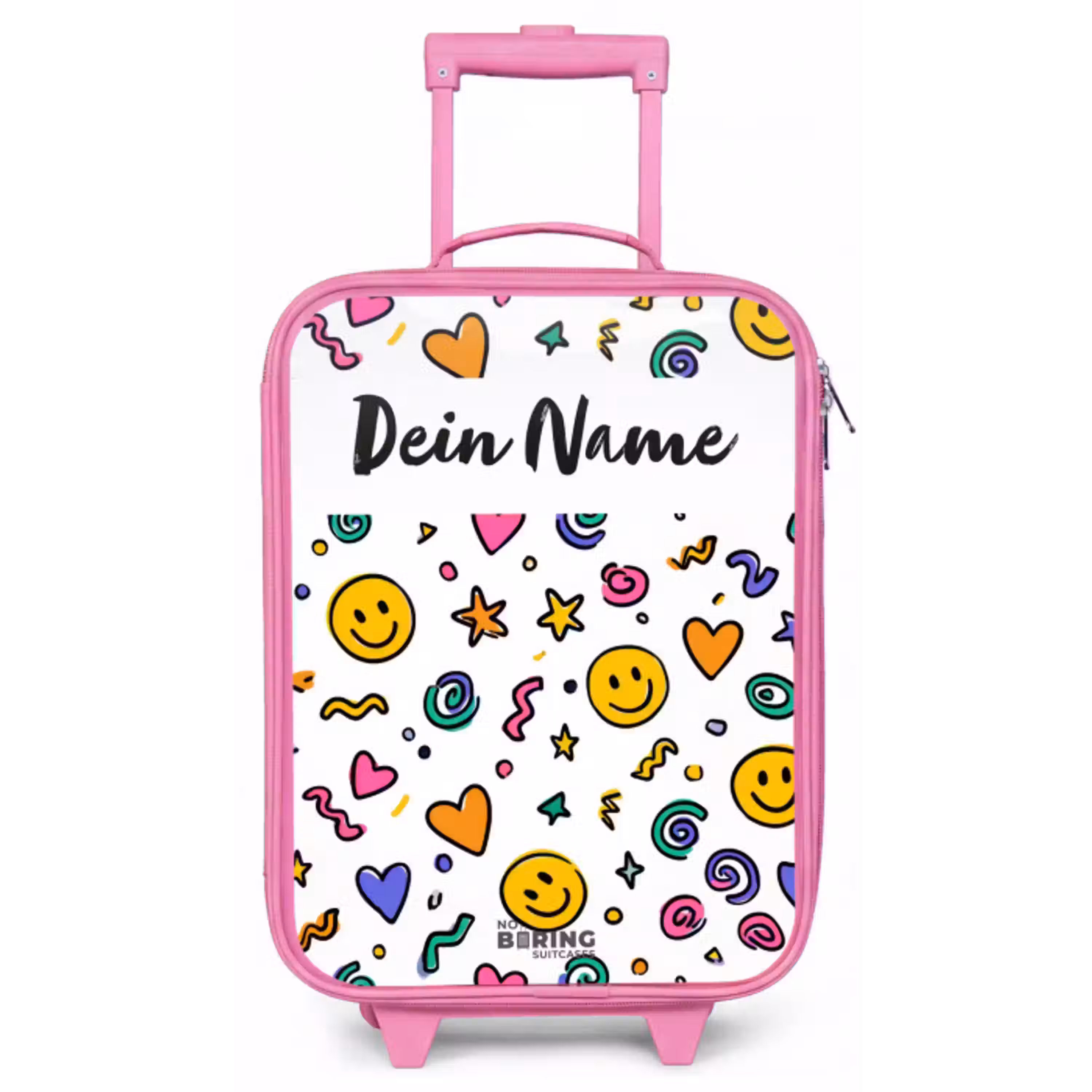 Smiley - Hartje - Ster Kinderkoffer - Roze klein -zz3dotto
