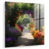 Doorkijk - Pad - Bloemen - Struik - Kleurrijk plexiglas 5mm klein -zzzproduct_nieuw
