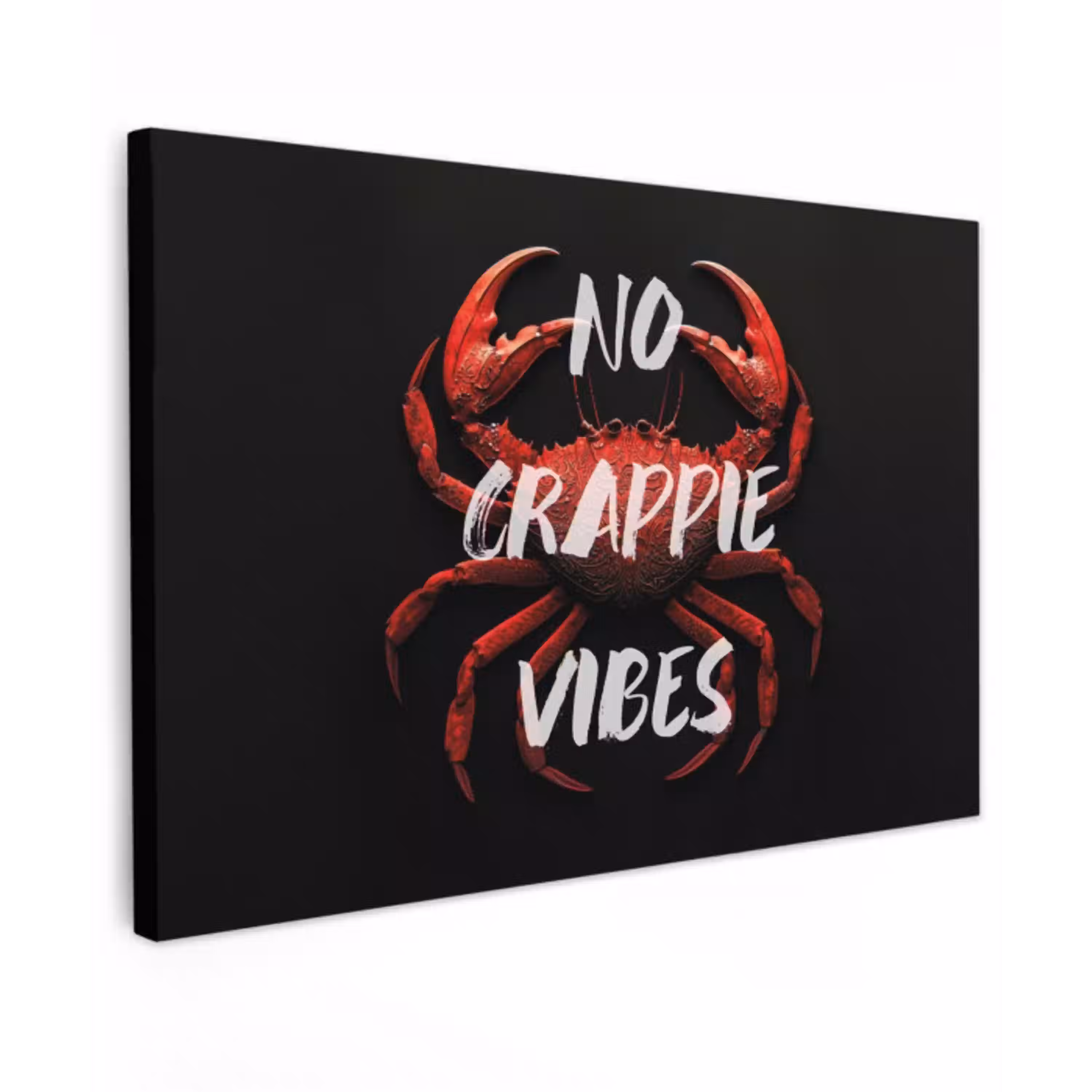 Krab - Rood - Tekst - Zwart canvas 2cm klein -z3d
