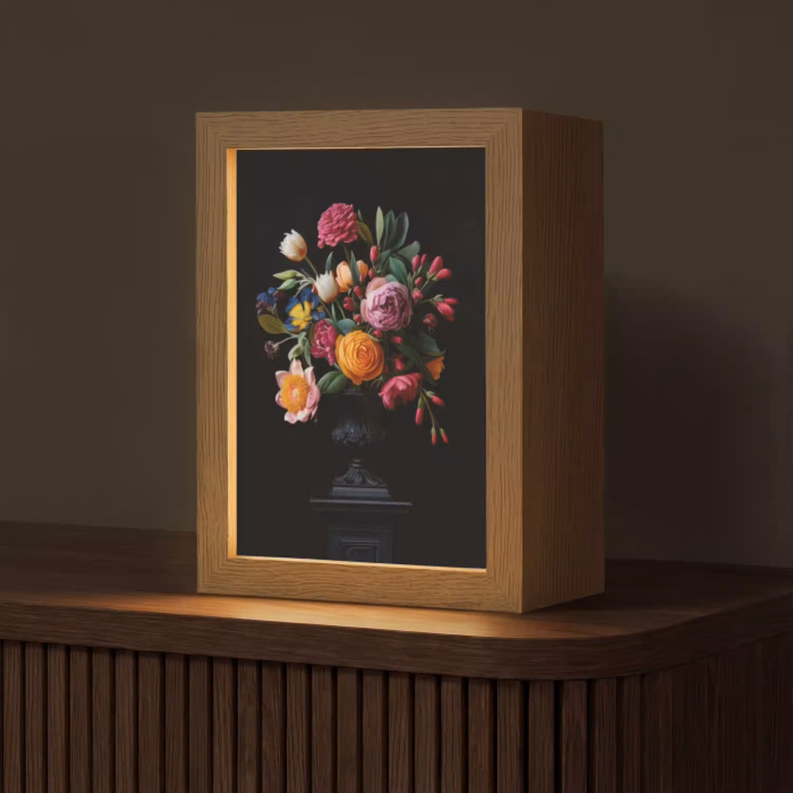 Boeket - Romantisch - Kleurrijk Light Box met kabel (Tafellamp) klein -z3d_website