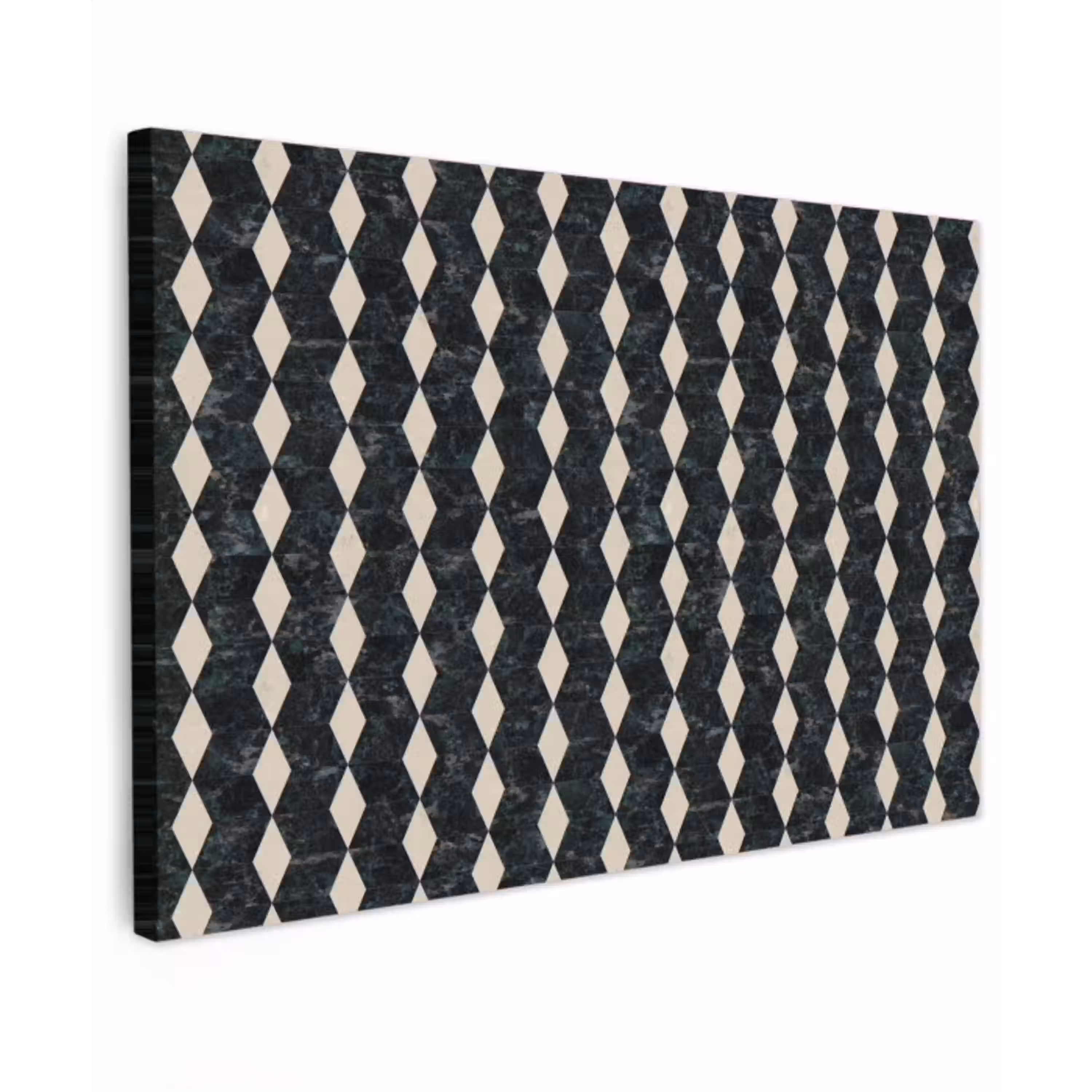 Geometrisch - Patroon - Marmer - Groen canvas 2cm klein 34 -z3d