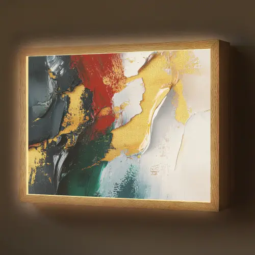 Modern - Kerst - Abstract - Goud Light Box met batterij (Wandlamp) middel -z3d_website