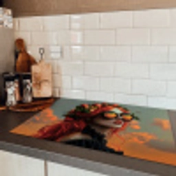 Vrouw - Kroon - Tomaat - Bascilicum - Zonnebril Inductie beschermer vinyl 3mm klein -sfeer3