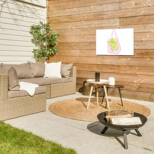Netzakje - Roze - Illustratie - Limoenen Tuinposter op houten frame 2 cm dik klein -sfeer2