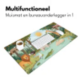 Jungle - Oase - Dieren - Kleurrijk Muismat XXL klein -sfeer4